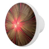 赤いファンシーのフラクタル花 セラミックノブ (右)