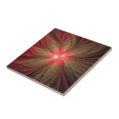 赤いファンシーのフラクタル花 タイル (側面)