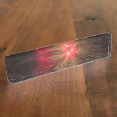 赤いファンシーのフラクタル花 デスクネームプレート (側面)