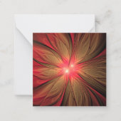 赤いファンシーのフラクタル花 ノートカード (正面)