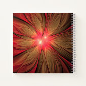 赤いファンシーのフラクタル花 ノートブック (裏面)