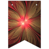 赤いファンシーのフラクタル花 バンティングフラッグ (第3の旗)