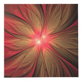 赤いファンシーのフラクタル花 フォトキューブ (正面)