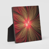 赤いファンシーのフラクタル花 フォトプラーク (正面)