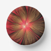 赤いファンシーのフラクタル花 ペーパーボウル (正面)