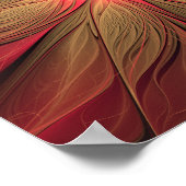 赤いファンシーのフラクタル花 ポスター (角)