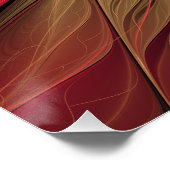 赤いファンシーのフラクタル花 ポスター (コーナー)