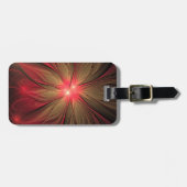 赤いファンシーのフラクタル花 ラゲッジタグ (正面横)