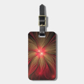 赤いファンシーのフラクタル花 ラゲッジタグ (正面縦)