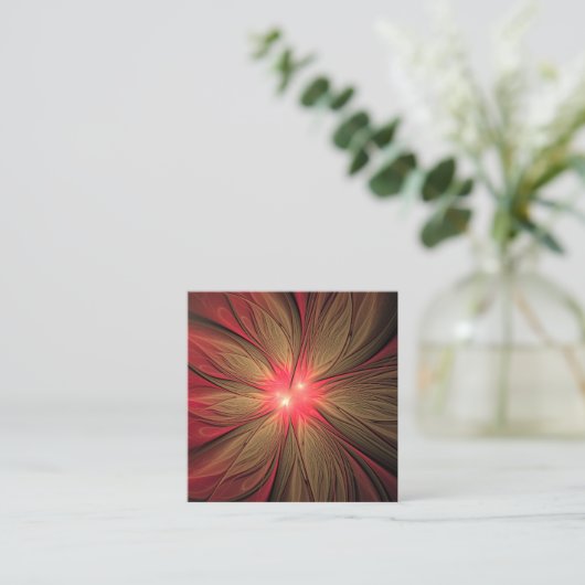 赤いファンシーのフラクタル花 割引カード (スタンド正面)