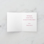 赤いファンシーボカライトとグリッター猫のクリスマス シーズンカード (内部)