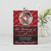 赤いファンシー写真結婚式招待状 招待状 (スタンド正面)
