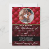 赤いファンシー写真結婚式招待状 招待状 (正面)