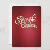 赤いファンシー糸エレガントで金ゴールドが輝く 招待状 (裏面)