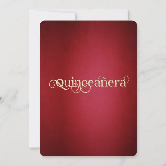 赤いファンシー花火金ゴールドの輝くドレス 招待状 (裏面)