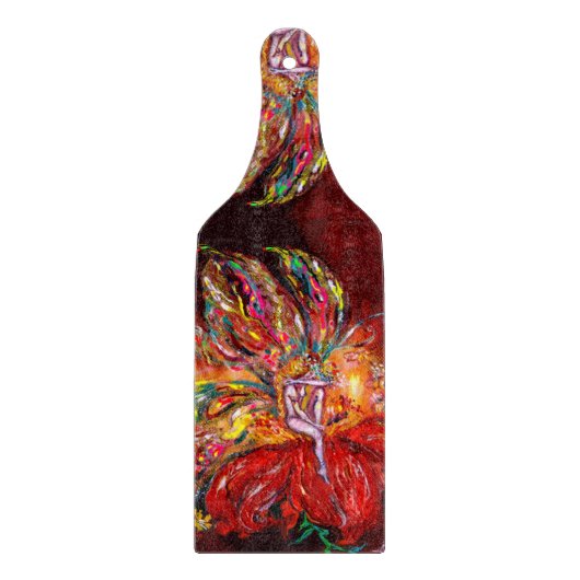 赤いファンタジー板の火の妖精 カッティングボード (正面)