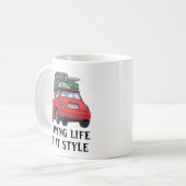 赤いフィアット車 コーヒーマグカップ (正面左)