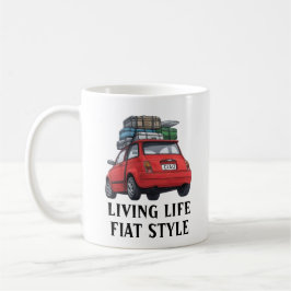 赤いフィアット車 コーヒーマグカップ