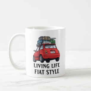 赤いフィアット車 コーヒーマグカップ