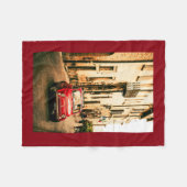 赤いフィアット500、イタリアのフリースブランケットのヴィンテージ車 フリースブランケット (正面(横))