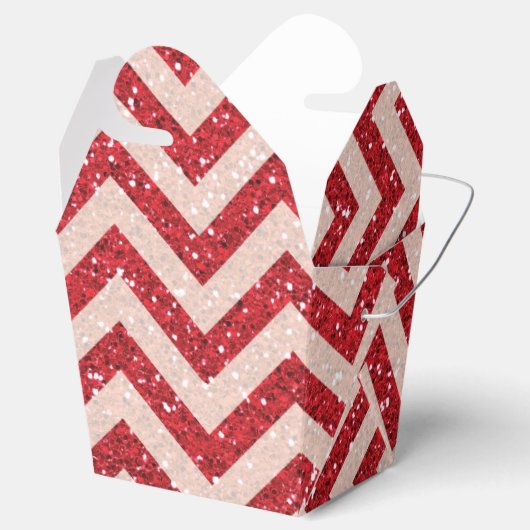 赤いフェイクグリッターテイクアウト特典ボックス フェイバーボックス (オープン)