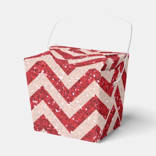 赤いフェイクグリッターテイクアウト特典ボックス フェイバーボックス (正面サイド)