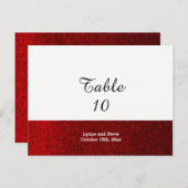 赤いフェイクグリッターテーブルのシーティングカード ポストカード (正面/裏面)