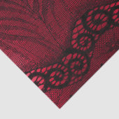 赤いフェイクデコページのブラックレース 薄葉紙 (詳細)