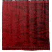 赤いフェイクビロード シャワーカーテン (正面)