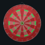 赤いフェイクレザーテクスチャ ダーツボード<br><div class="desc">赤モダンと緑のアクセントをフェイク持つ赤いレザーのテクスチャープリントを持つトレンディーデザイン。</div>