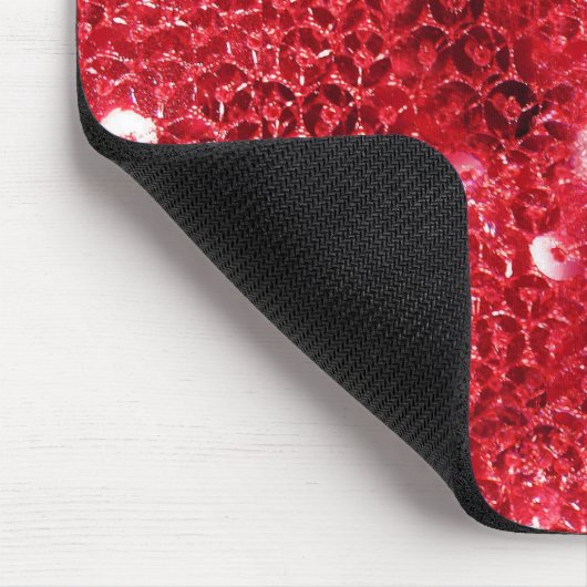 赤いフェイク連続パターンイメージ マウスパッド (コーナー)