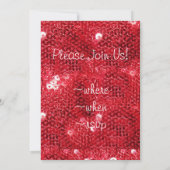 赤いフェイク連続パターンイメージ 招待状 (裏面)