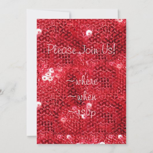 赤いフェイク連続パターンイメージ 招待状 (裏面)