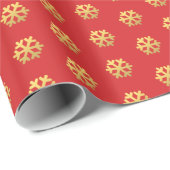 赤いフェイク金ゴールド ラッピングペーパー (ロールコーナー)