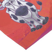 赤いフェイルドの牛のクリスマス ショートテーブルランナー (コーナー)