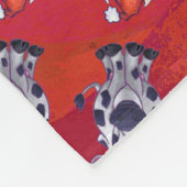 赤いフェイルドの牛のクリスマス フリースブランケット (角)