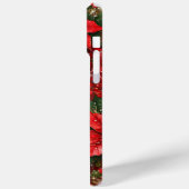 赤いフェスティバルグリーンフレームとポインセチア花 Case-Mate iPhoneケース (裏面 / 左)