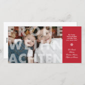 赤いフォトカードにWeihnachenの透明な写真 シーズンカード (正面/裏面)
