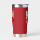 赤いフォトモノグラムイニシャル名 保温保冷タンブラー (左面)