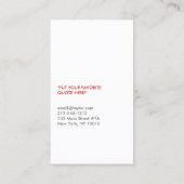 赤いフォーク用スプーンナイフ 名刺 (裏面)