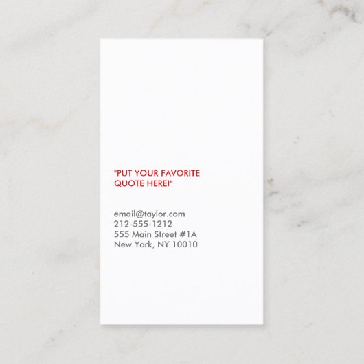 赤いフォーク用スプーンナイフ 名刺 (裏面)