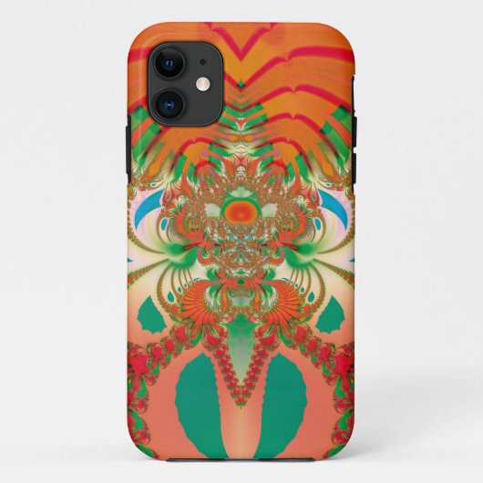 赤いフクロウのフラクタル抽象芸術 Case-Mate iPhoneケース (裏面)