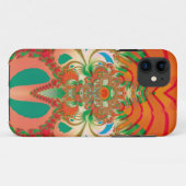 赤いフクロウのフラクタル抽象芸術 Case-Mate iPhoneケース (裏面(横))