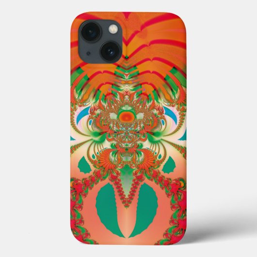 赤いフクロウのフラクタル抽象芸術 Case-Mate iPhoneケース (裏面)