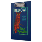 赤いフクロウの野菜ラベル クリップボード (左)
