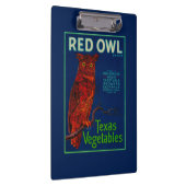 赤いフクロウの野菜ラベル クリップボード (右)