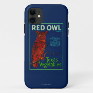 赤いフクロウの野菜ラベル iPhone 11 ケース