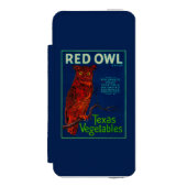 赤いフクロウの野菜ラベル INCIPIO iPhoneウォレットケース (フォリオ 正面)