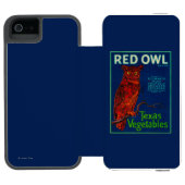 赤いフクロウの野菜ラベル INCIPIO iPhoneウォレットケース (フォリオオープン)