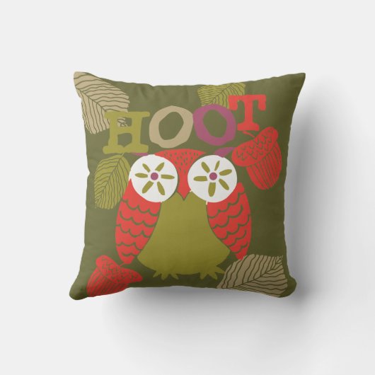 赤いフクロウ枕 クッション (裏面)